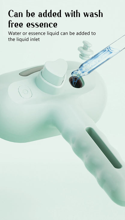 Peigne Vapeur Massant pour Chiens et Chats – Tête Ronde Sécurisée, Dents Souples & Spray Hydratant | Brosse Universelle Anti-Noeuds