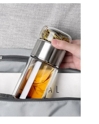 430ml Glass Tea Infuser Bottle Tea Flood Cup.