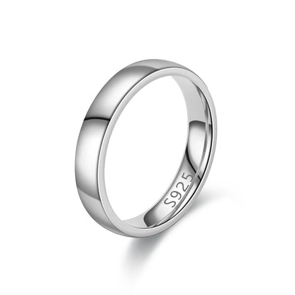 Bague Couple en Acier Inoxydable Plaqué Or 18K – Couleur Argent, 4 mm