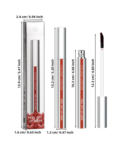 YOUNG VISION Tear-Off Lip Liner Peel-Off Lip Liner Matte Smudge-Free Hook & Loop Lip Pencil Crayon de maquillage 3 couleurs