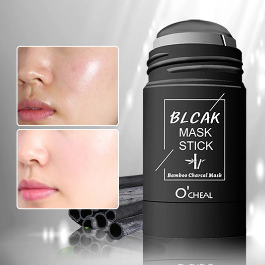 Masque facial solide Stick Thé vert Miel Pêche Nettoyage des pores Hydratant Long charbon de bois Aubergine Film de boue