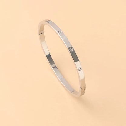 Bracelet tendance en acier inoxydable et oxyde de zirconium pour femme et homme,résistant à la lumière.