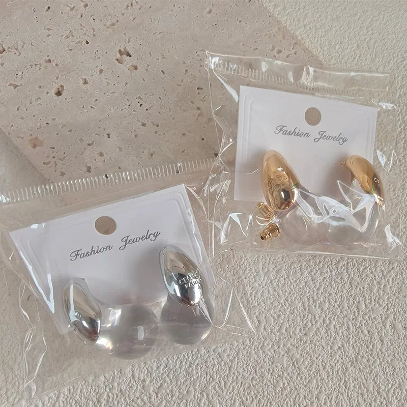 Boucles d'oreilles goutte d'eau transparentes pour femmes, plaquées or, élégantes et modernes