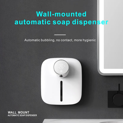 Distributeur de savon automatique mural multifonctionnel rechargeable USB Capteur infrarouge Distributeur de savon en mousse à affichage numérique LED
