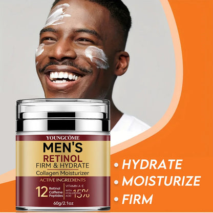 Crème Visage Raffermissante pour Hommes – Rétinol, Collagène & Éclat