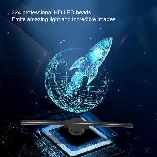 Ventilateur d'hologramme 3D 16.5in 2000x224 Projecteur 3D WiFi avec 224 perles lumineuses LED pour la publicité.