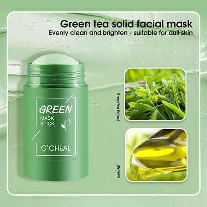 Masque facial solide Stick Thé vert Miel Pêche Nettoyage des pores Hydratant Long charbon de bois Aubergine Film de boue