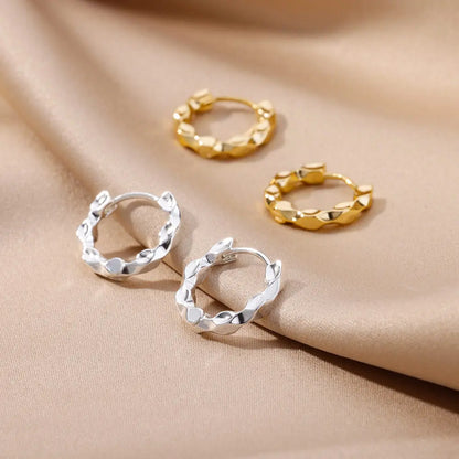 Boucles d'oreilles rondes élégantes pour femmes créoles en acier inoxydable de luxe Vintage Wedding Engagement Aesthetic Jewerly aretes