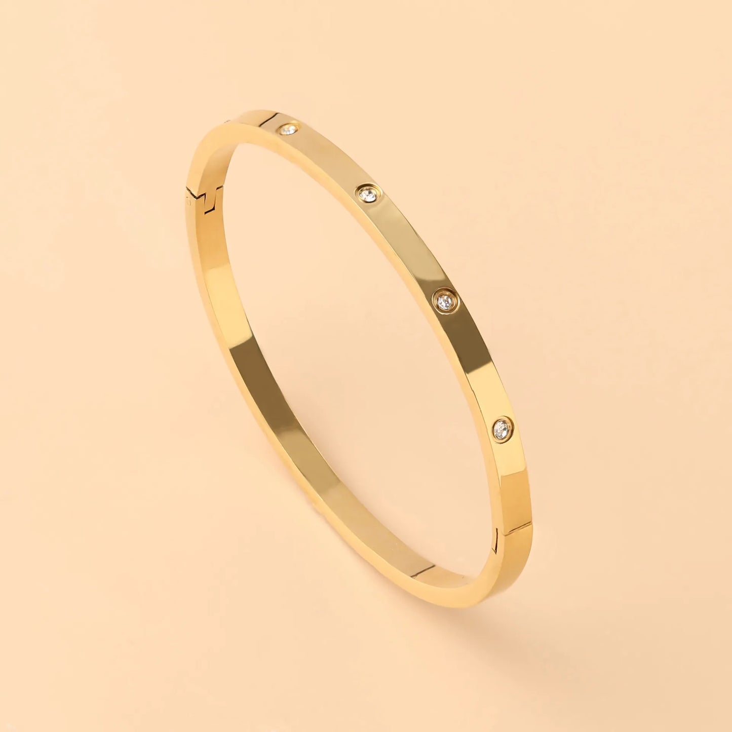Bracelet tendance en acier inoxydable et oxyde de zirconium pour femme et homme,résistant à la lumière.