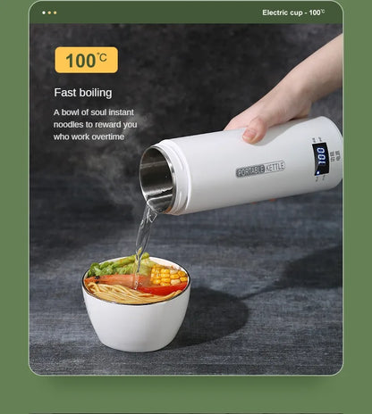 Bouilloire électrique de voyage 500ML Eau à ébullition rapide Chauffe-lait portable pour bébé Bouilloire thermo en acier inoxydable 304