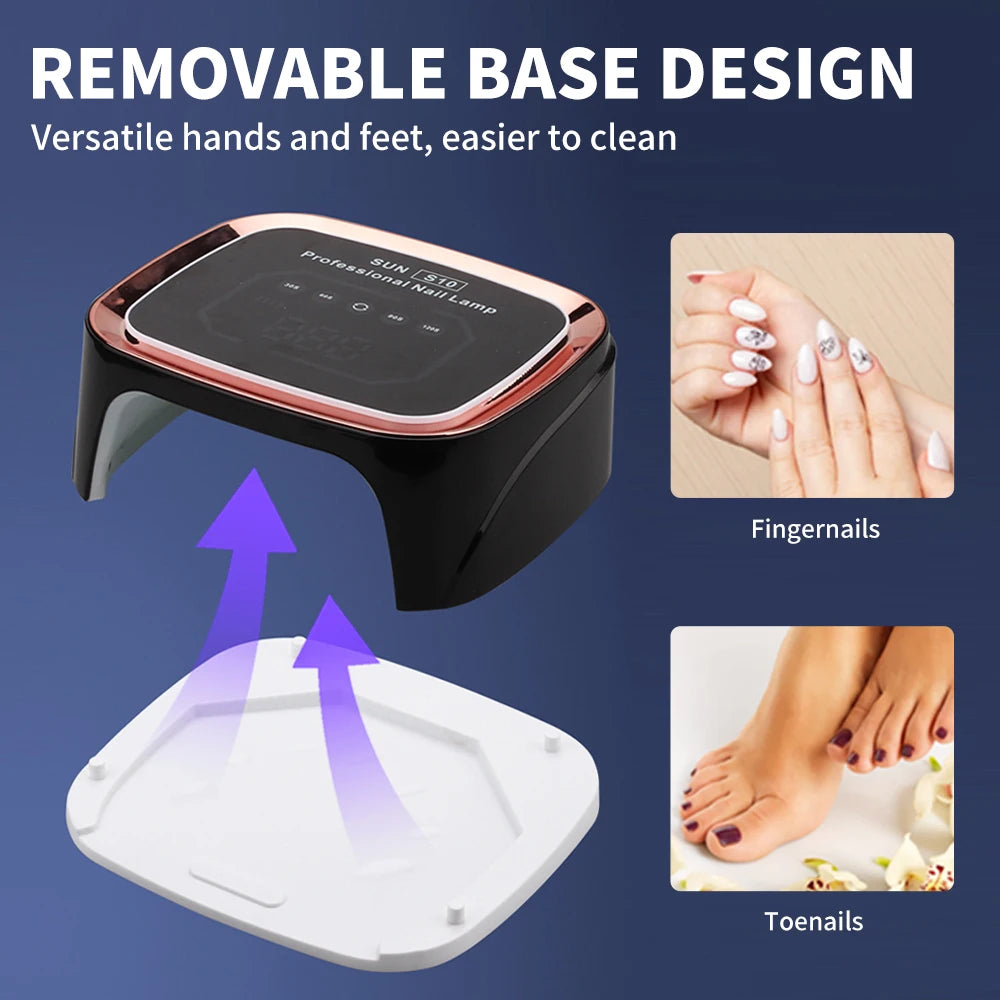 Professional Nail Art UV LED Light Rechargeable Dryer Smart Wireless HD Display Nail Drying Light pour un durcissement rapide de tous les gels