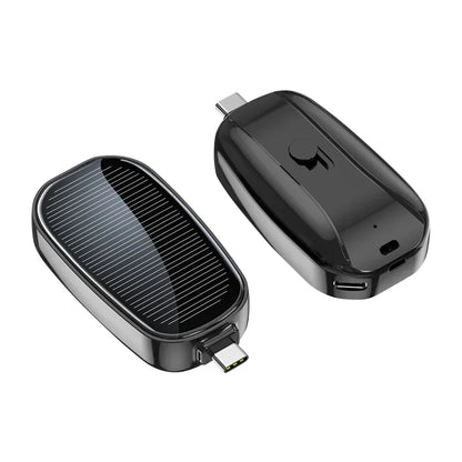 Solar Mini Power Bank Porte-clés Chargeur portable Camping en plein air Batterie externe Puissance d’urgence 1200mah Powerbank pour Xiaomi