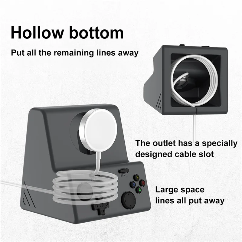 Support de chargeur pour montre connectée ABKN, station de charge en silicone pour montres séries 10, 9, 8, 7, 6 et 5