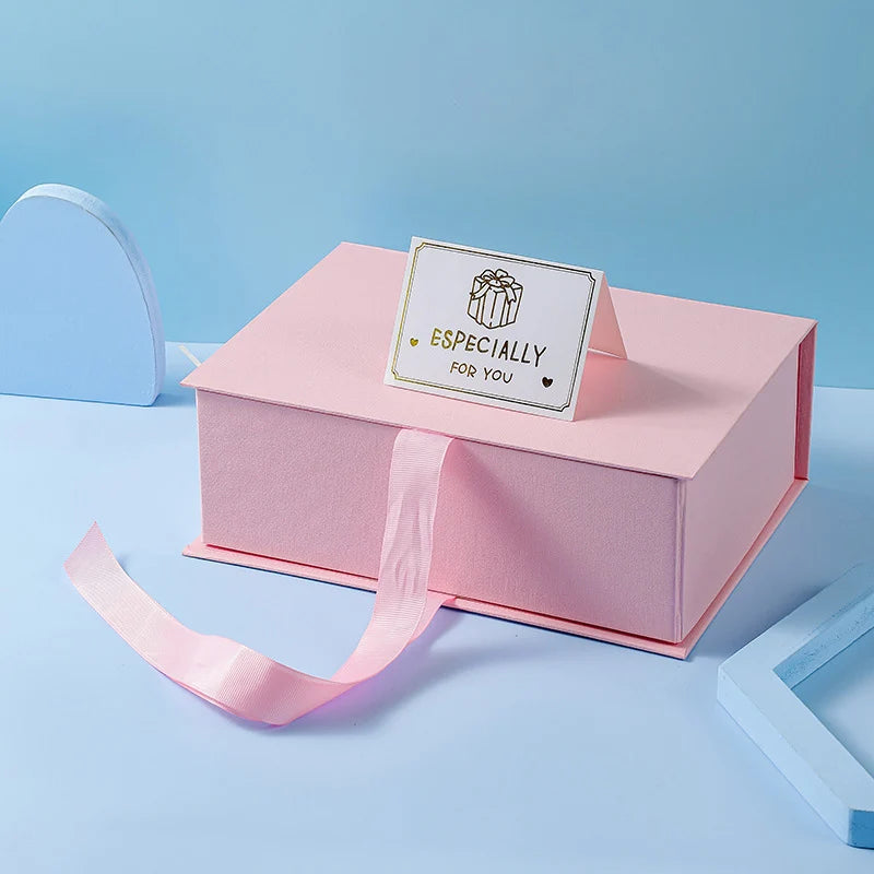 Coffret cadeau magnétique de luxe, coffret cadeau pliable, couvercle rabattable, coffret cadeau de Saint-Valentin