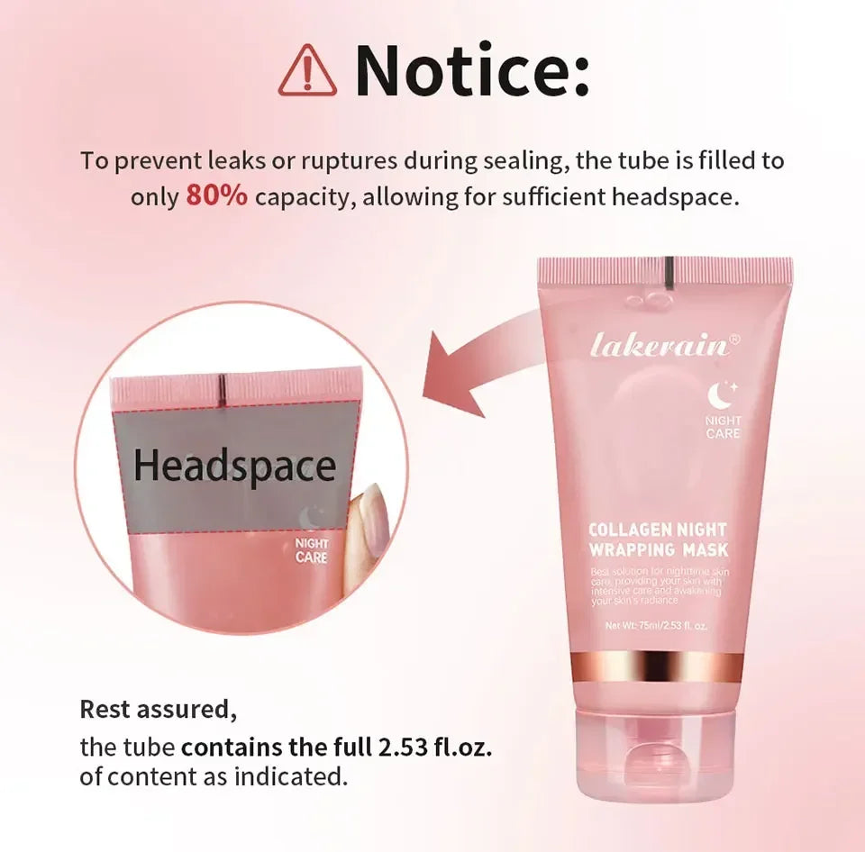 Masque de collagène de nuit Rajeunissement Hydratant Éclaircissant Masque facial coréen pour Rendre la peau éclatante.
