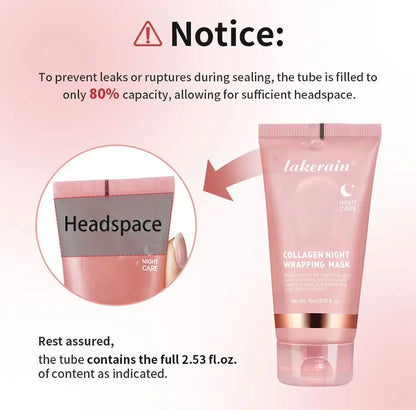 Masque de collagène de nuit Rajeunissement Hydratant Éclaircissant Masque facial coréen pour Rendre la peau éclatante.