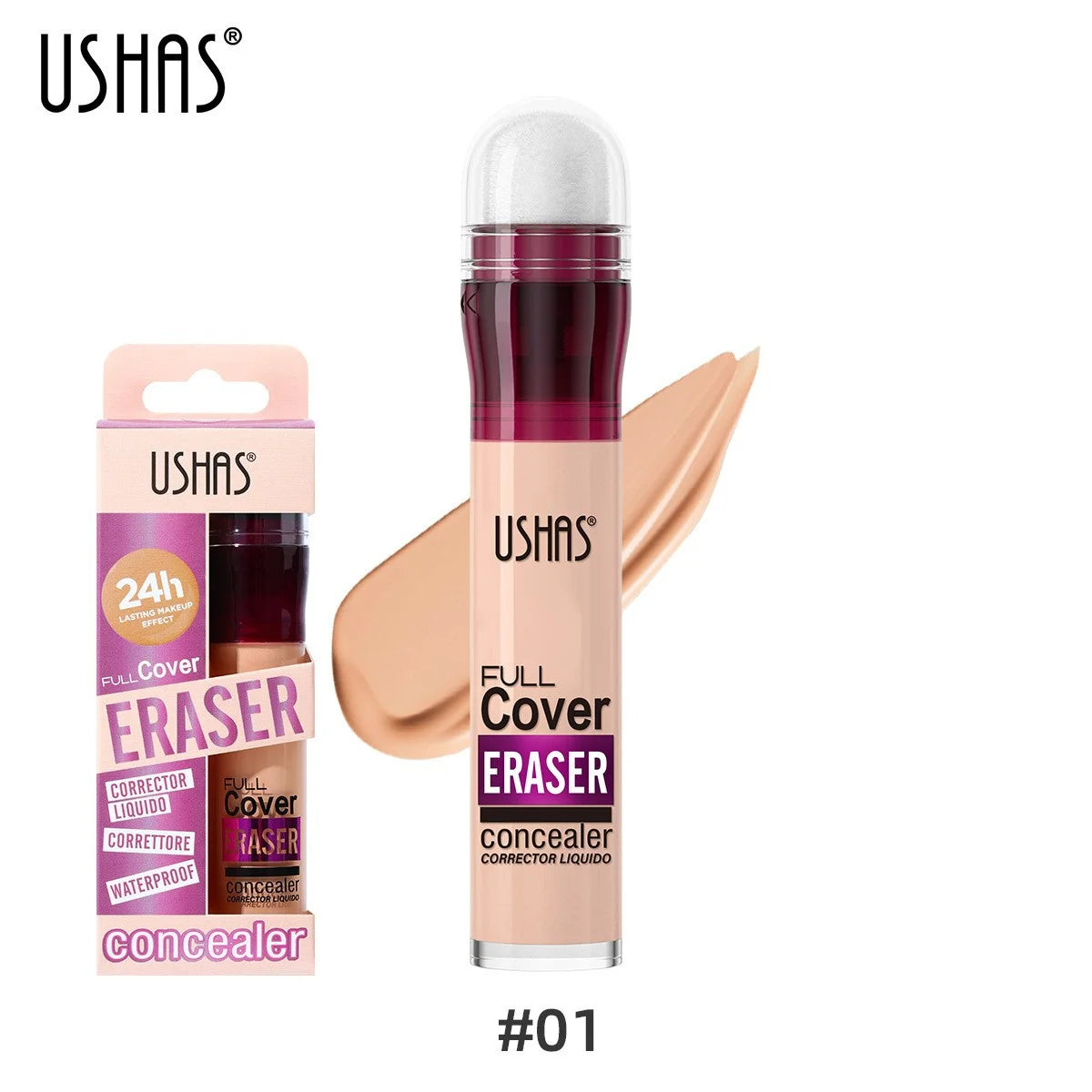 USHAS 12 couleurs tête d'éponge rotative fond de teint liquide anti-correcteur longue durée liquide n'enlève pas le maquillage correcteur imperméable
