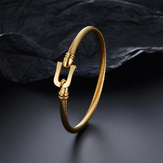 Bracelet Fer à Cheval en Acier Inoxydable 316L – Simple & Charmant, Unisexe