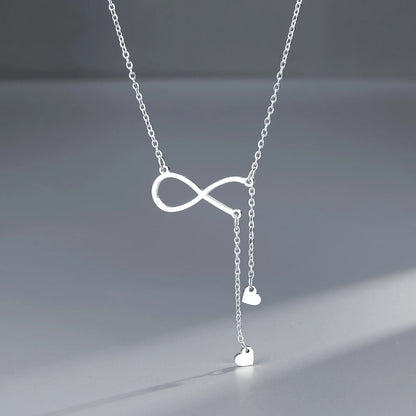 Colliers en acier inoxydable Infinity Symbol Tassel Sweet Heart Pendentifs Chaînes Mode Choker Collier pour femmes