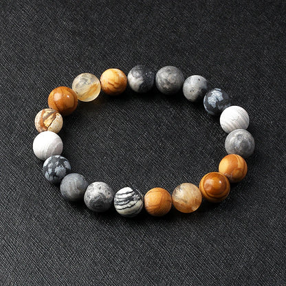 🌌 Bracelet Galaxie – 8 Planètes du Système Solaire & Étoile Gardienne