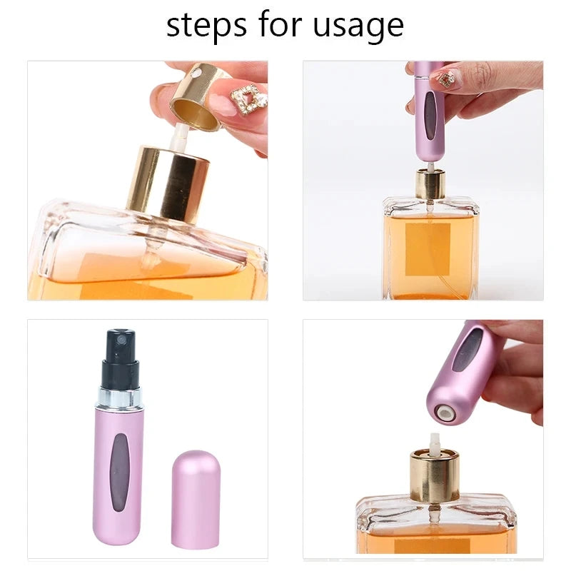 Mini flacon de parfum rechargeable portable de 5 ml ou 8 ml, de voyage