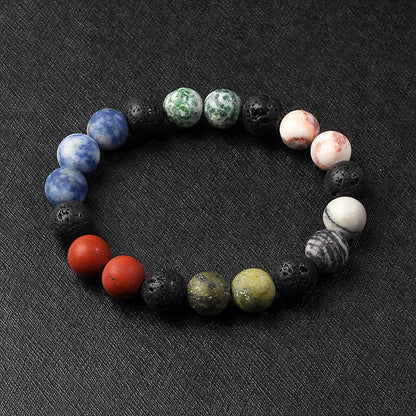🌌 Bracelet Galaxie – 8 Planètes du Système Solaire & Étoile Gardienne
