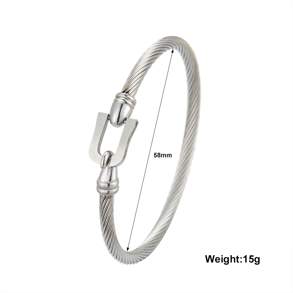 Bracelet Fer à Cheval en Acier Inoxydable 316L – Simple & Charmant, Unisexe