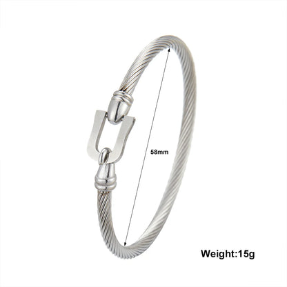 Bracelet Fer à Cheval en Acier Inoxydable 316L – Simple & Charmant, Unisexe