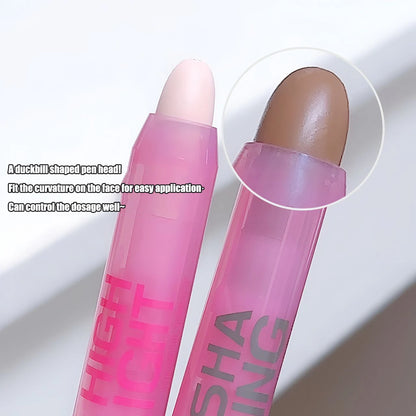 Stick de contour crème de surbrillance blanc en porcelaine Stylo de contour de visage lisse.