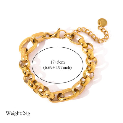 EILIECK Bracelet Torsadé en Acier Inoxydable 316L – Plaqué Or 18K, Étanche & Tendance Femme