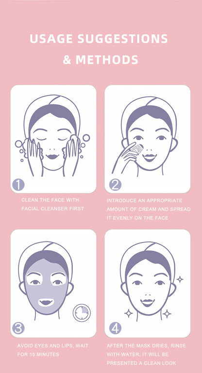 Masque facial solide Stick Thé vert Miel Pêche Nettoyage des pores Hydratant Long charbon de bois Aubergine Film de boue