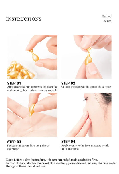 Capsules d'acide hyaluronique Sérum Spot Acne Remover Sérum pour le visage blanchissant Anti-rides Raffermissant Éclaircir les cosmétiques de soins de la peau