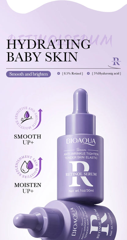 BIOAQUA – Sérum Visage Concentré à la Vitamine C, Rétinol & Acide Hyaluronique, Essence Anti-Âge Éclaircissante.