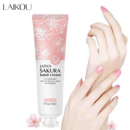 LAIKOU Sakura Crème pour les mains Blanchiment Élimination des rides Anti-fissure Hydratant Fade Lignes fines Corée Soins de la peau Santé Beauté 30g