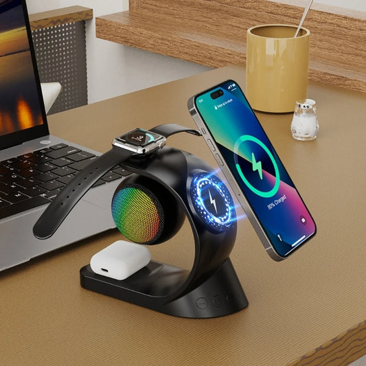 Portable Wireless Speaker with Clear Sound LED Light Effect Charging Station