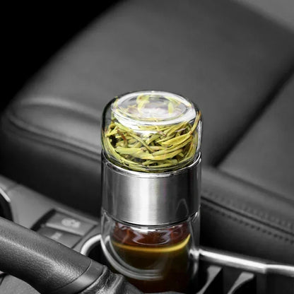 430ml Glass Tea Infuser Bottle Tea Flood Cup.