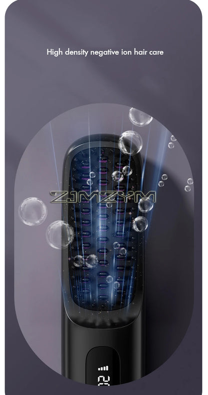 Lisseur à cheveux sans fil Lisseur à cheveux plats portable avec écran LCD Affichage numérique Outil de coiffure pour cheveux raides et bouclés