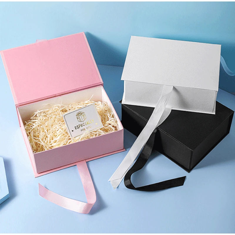 Coffret cadeau magnétique de luxe, coffret cadeau pliable, couvercle rabattable, coffret cadeau de Saint-Valentin