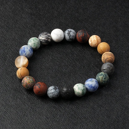 🌌 Bracelet Galaxie – 8 Planètes du Système Solaire & Étoile Gardienne