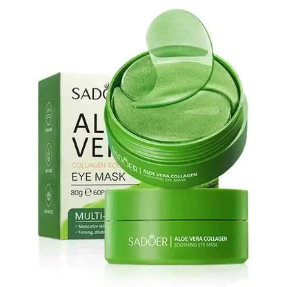 60pcs Aloe Vera Collagène Masque pour les yeux Anti-cernes Élimination des cernes Sacs pour les yeux Hydratant Rafermir Patchs pour les yeux Produits de soins de la peau des yeux