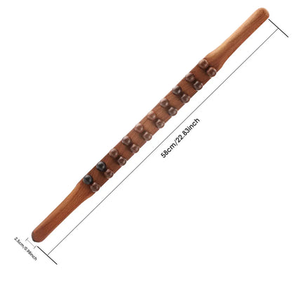 Gua Sha Massage Stick Back Dragage Méridiens Grattage Acupression 8/20 Perles Muscle carbonisé Rouleau de massage corporel relaxant