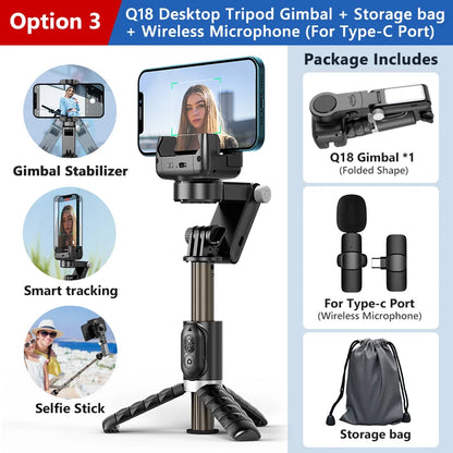 Rotation à 360° suivant le mode de prise de vue Stabilisateur de cardan Selfie Stick Trépied pour iPhone.