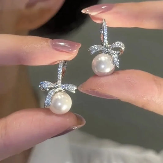 Boucles d’Oreilles Micro Pavées en Perles – Style Bokwnot Délicat, Nouveauté 2025