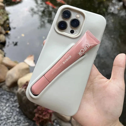 Coque de téléphone en silicone souple avec rouge à lèvres pour iPhone 16, 15, 14 Pro Max, X, XS, XR, 13, 12, Mini, 11, 6, 7, 8 Plus
