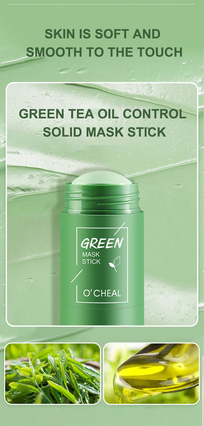 Masque facial solide Stick Thé vert Miel Pêche Nettoyage des pores Hydratant Long charbon de bois Aubergine Film de boue