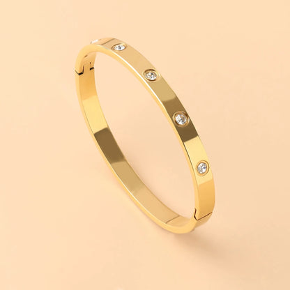 Bracelet tendance en acier inoxydable et oxyde de zirconium pour femme et homme,résistant à la lumière.