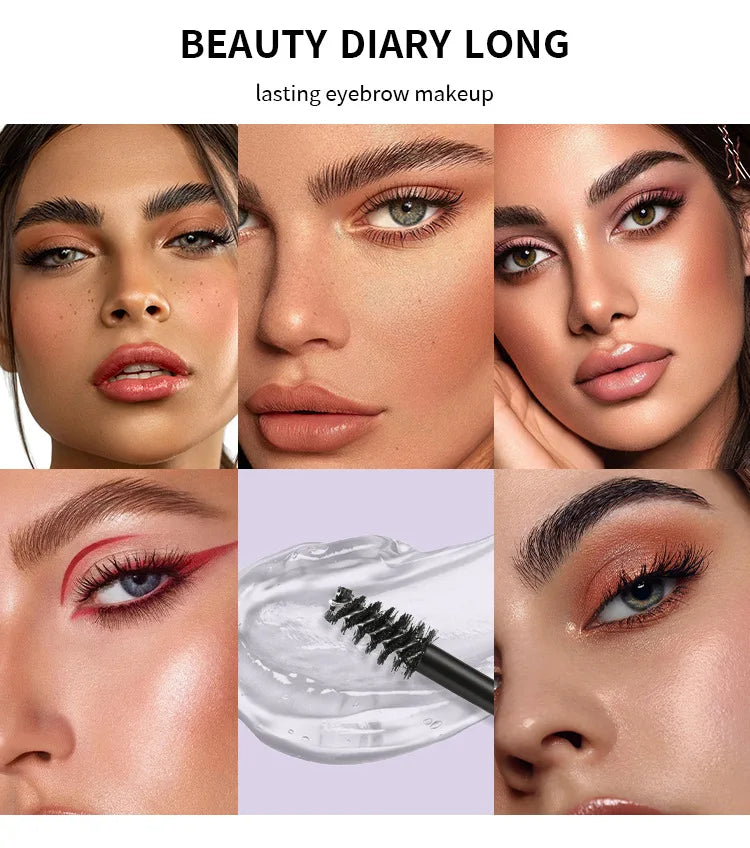 Gel à sourcils Long-durée Sourcils fixes Imperméable à séchage rapide Gel à sourcils transparent Maquillage pour les yeux