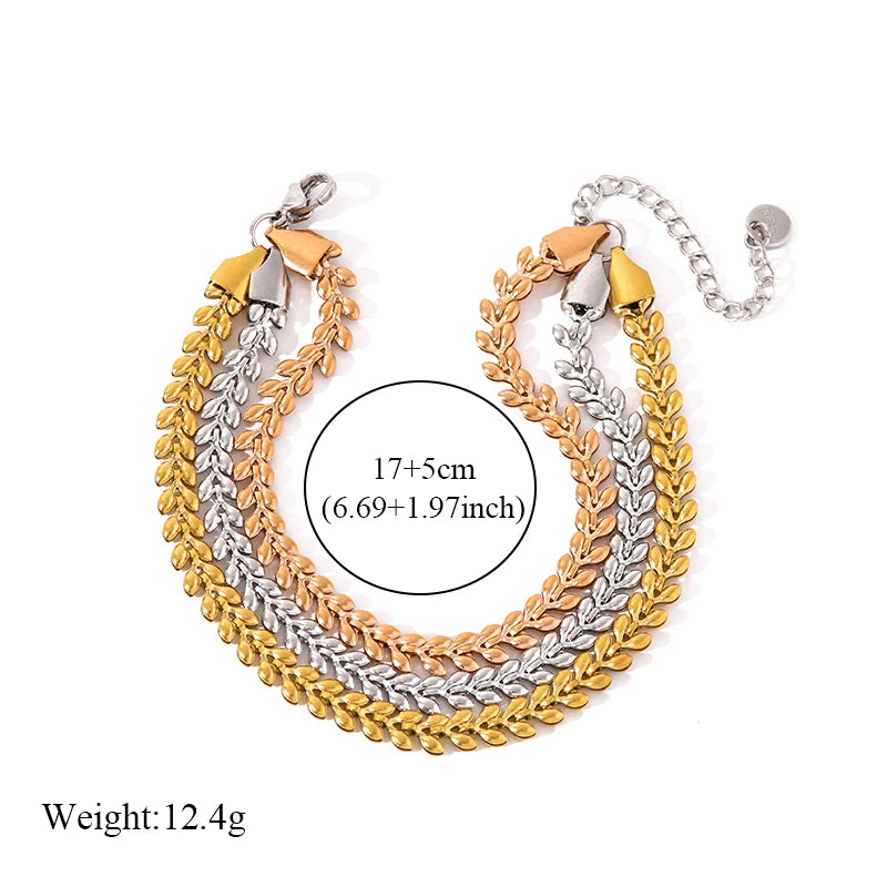 EILIECK Bracelet Torsadé en Acier Inoxydable 316L – Plaqué Or 18K, Étanche & Tendance Femme