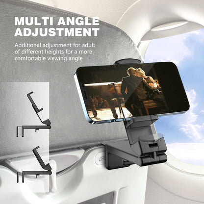 Support de téléphone d'avion universel de voyage rotatif 360 pour le clip de téléphone flexible mains libres pour IPhone/Android