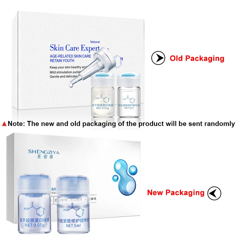 Sérum coréen pour le visage à base de protéines de soie hydrolysées et de collagène.